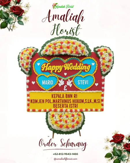 Papan Bunga Pernikahan Gilis
